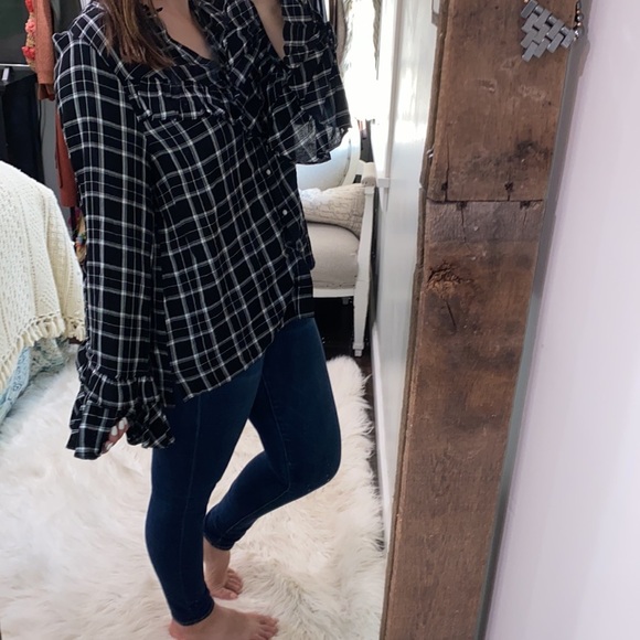 INC International Concepts snap button western black & white top size large - Picture 3 of 6